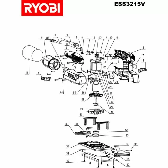 Ryobi ESS3215V Spare Parts List Type: 5133000119